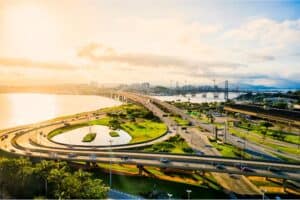 Vista aérea da Cidade de Florianópolis