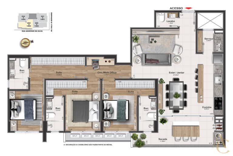 Apartamento à venda – 03 suítes / Salão de Festas – Kobrasol – São José/SC.