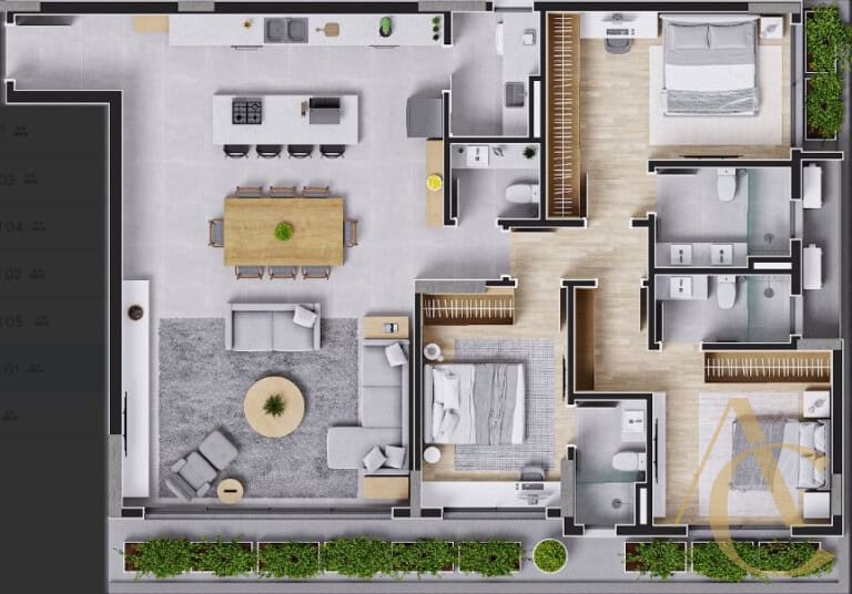 Apartamento à venda – 3 suítes c/ 141,84m² – Centro – Florianópolis/SC.