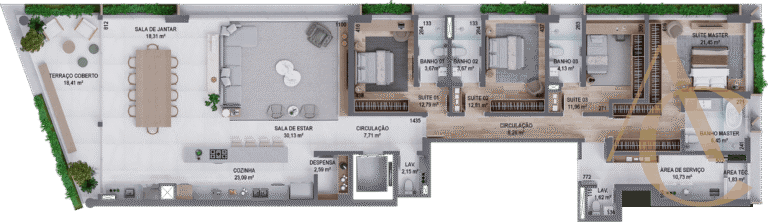 Apartamento à venda – 4 suítes c/ 246,00m² – Centro – Florianópolis/SC.