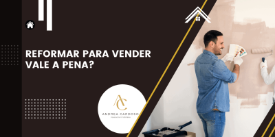Arte sobre reformar para vender, com casal pintando uma parede e realizando melhorias na aparência de um imóvel residencial.